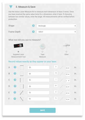 Sample image of Indow windows online Measurement Form.