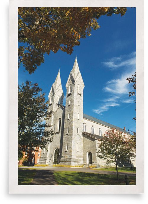 exterior of church with indow insert church storm windows